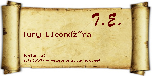 Tury Eleonóra névjegykártya